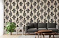 Geometric Art Deco Fan Pattern Wallpaper⁠