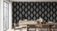 Monochromatic Art Deco Fan Pattern Wallpaper⁠