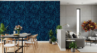 Navy Fluid Scribble Art Wallpaper⁠