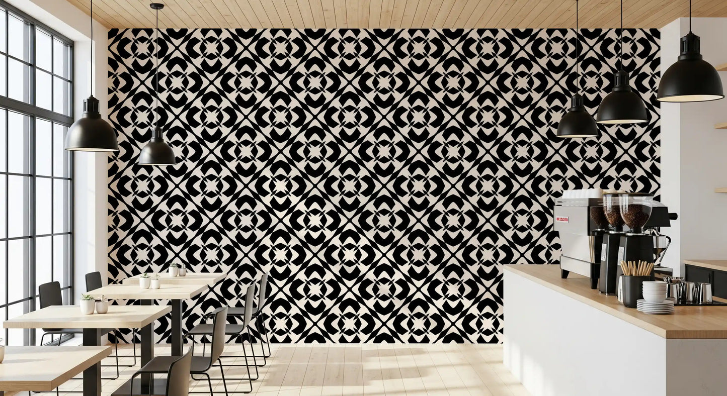 Modern Classic Geometric Lattice Wallpaper⁠