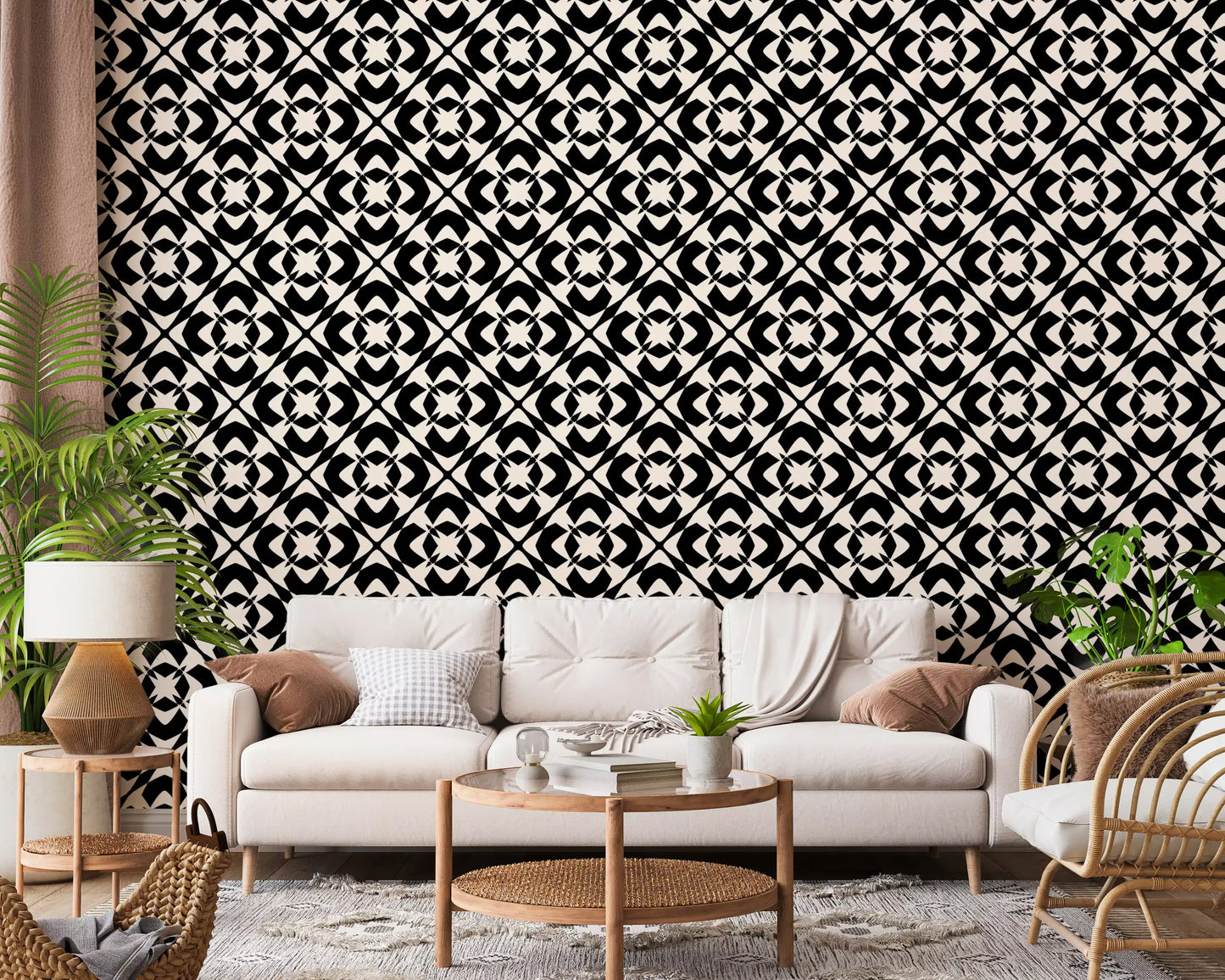 Modern Classic Geometric Lattice Wallpaper⁠