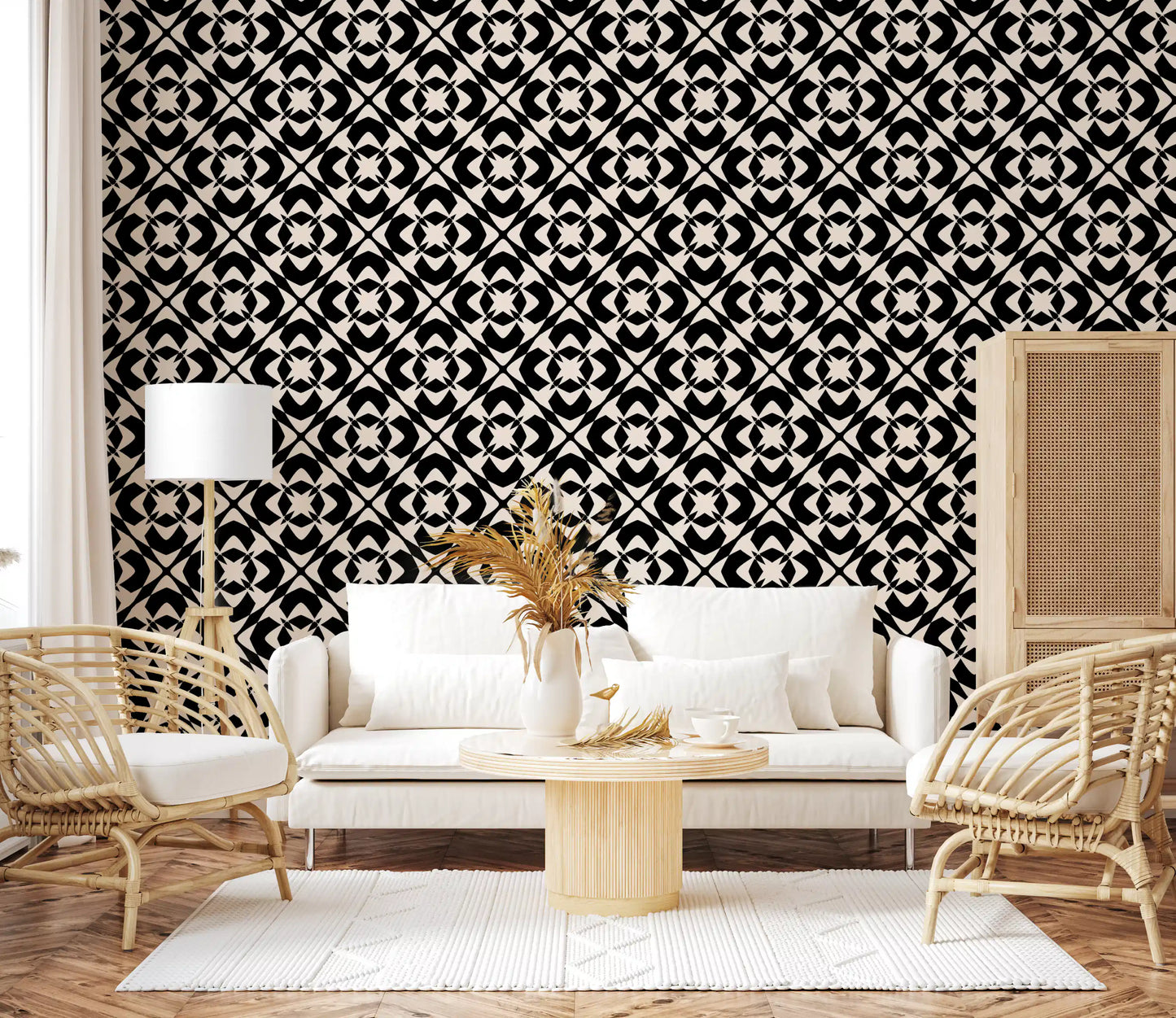 Modern Classic Geometric Lattice Wallpaper⁠