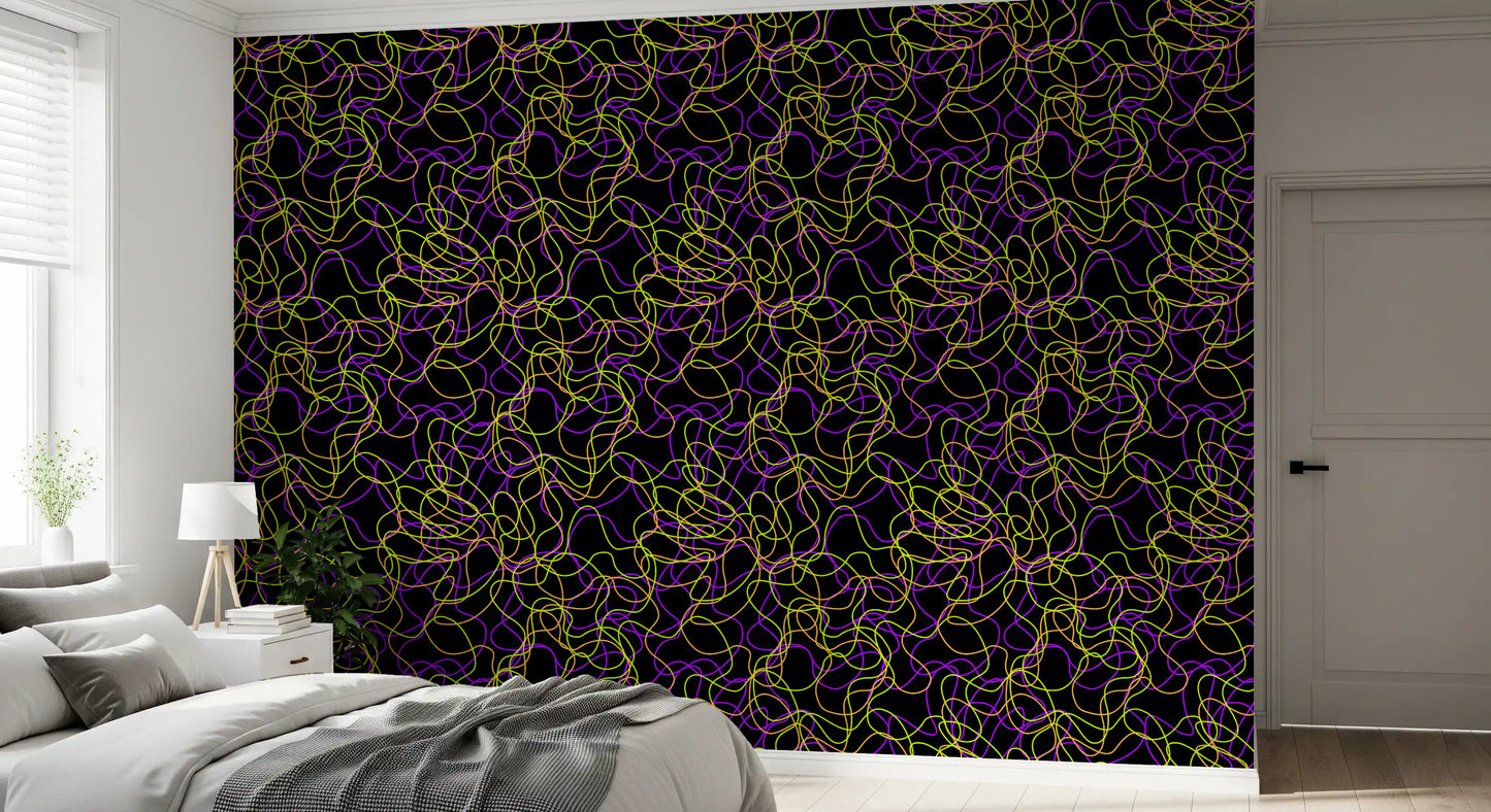 Tangled Glow Modern Art Wallpaper⁠
