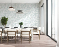 Serene Blue Floral Sketch Wallpaper⁠