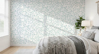 Serene Blue Floral Sketch Wallpaper⁠