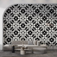 Abstract Geometric Monochrome Curves Wallpaper⁠