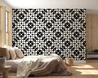 Abstract Geometric Monochrome Curves Wallpaper⁠
