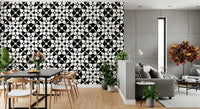 Abstract Geometric Monochrome Curves Wallpaper⁠