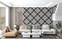 Abstract Geometric Monochrome Curves Wallpaper⁠