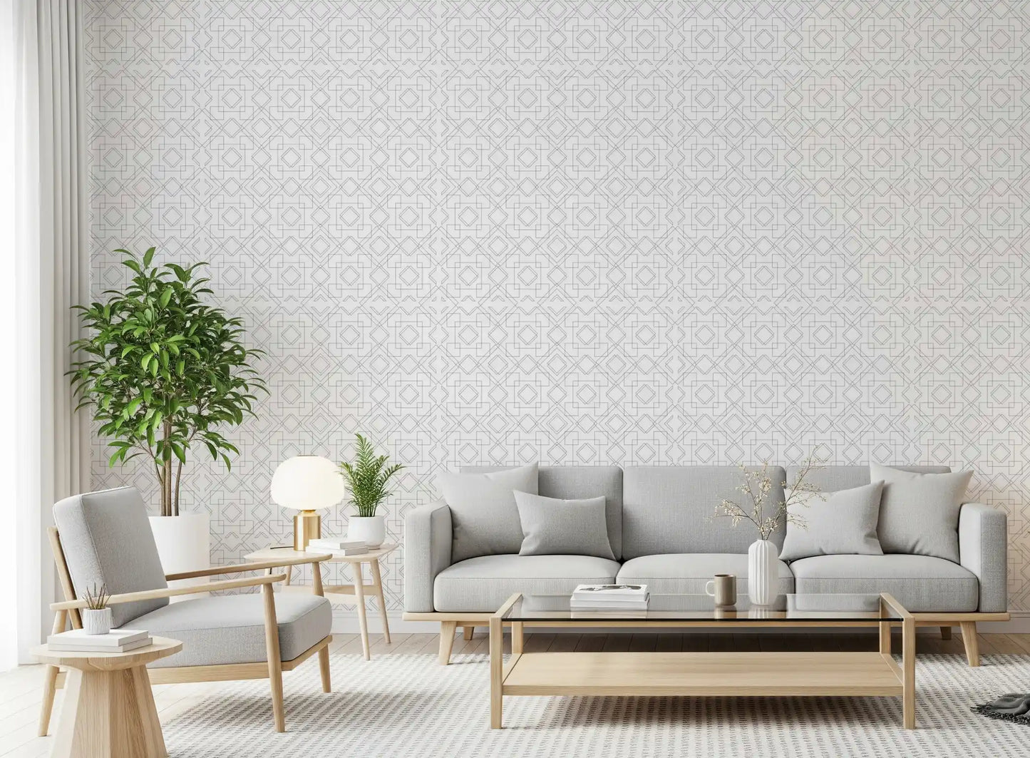Minimalist Geometric Lattice Lines Wallpaper⁠