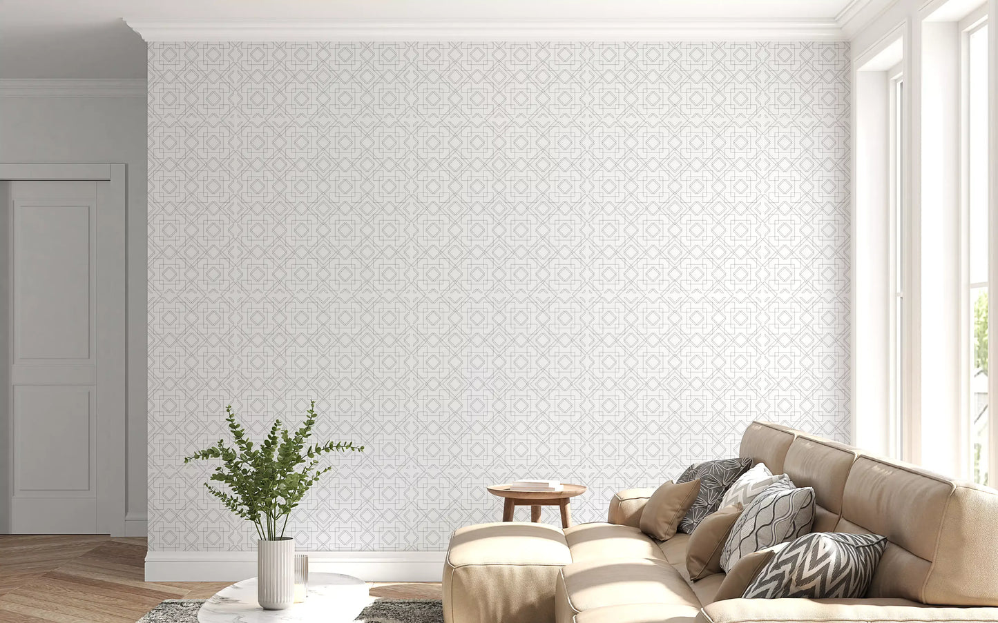 Minimalist Geometric Lattice Lines Wallpaper⁠