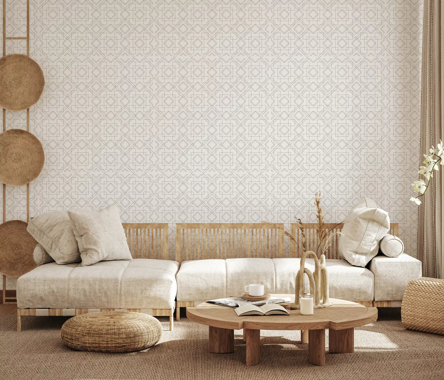 Minimalist Geometric Lattice Lines Wallpaper⁠