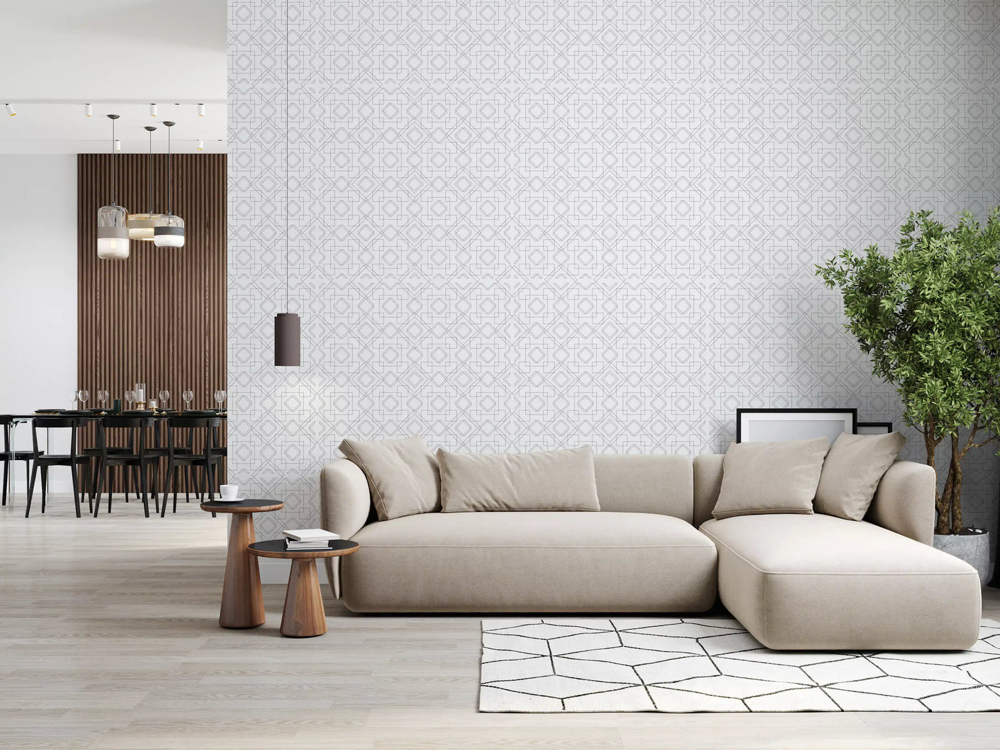 Minimalist Geometric Lattice Lines Wallpaper⁠