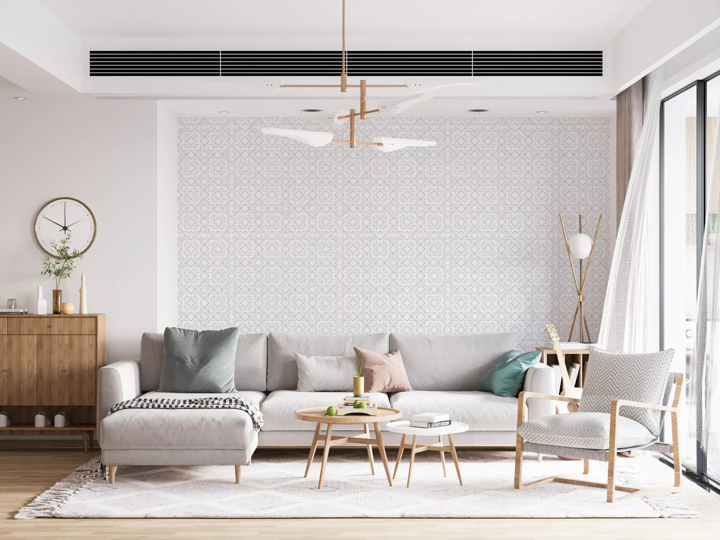 Minimalist Geometric Lattice Lines Wallpaper⁠