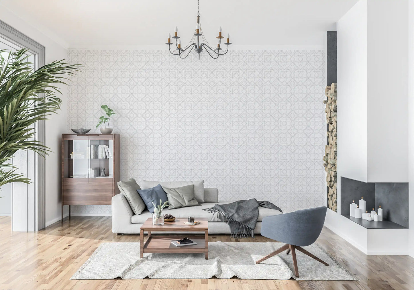 Minimalist Geometric Lattice Lines Wallpaper⁠