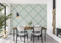 Sage Geometric Interlocking Arcs Wallpaper⁠