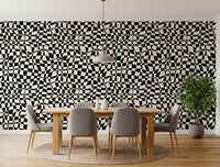 Wavy Monochrome Checkerboard Wallpaper⁠