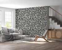Wavy Monochrome Checkerboard Wallpaper⁠