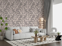 Muted Meadow Botanical Sketch Wallpaper⁠