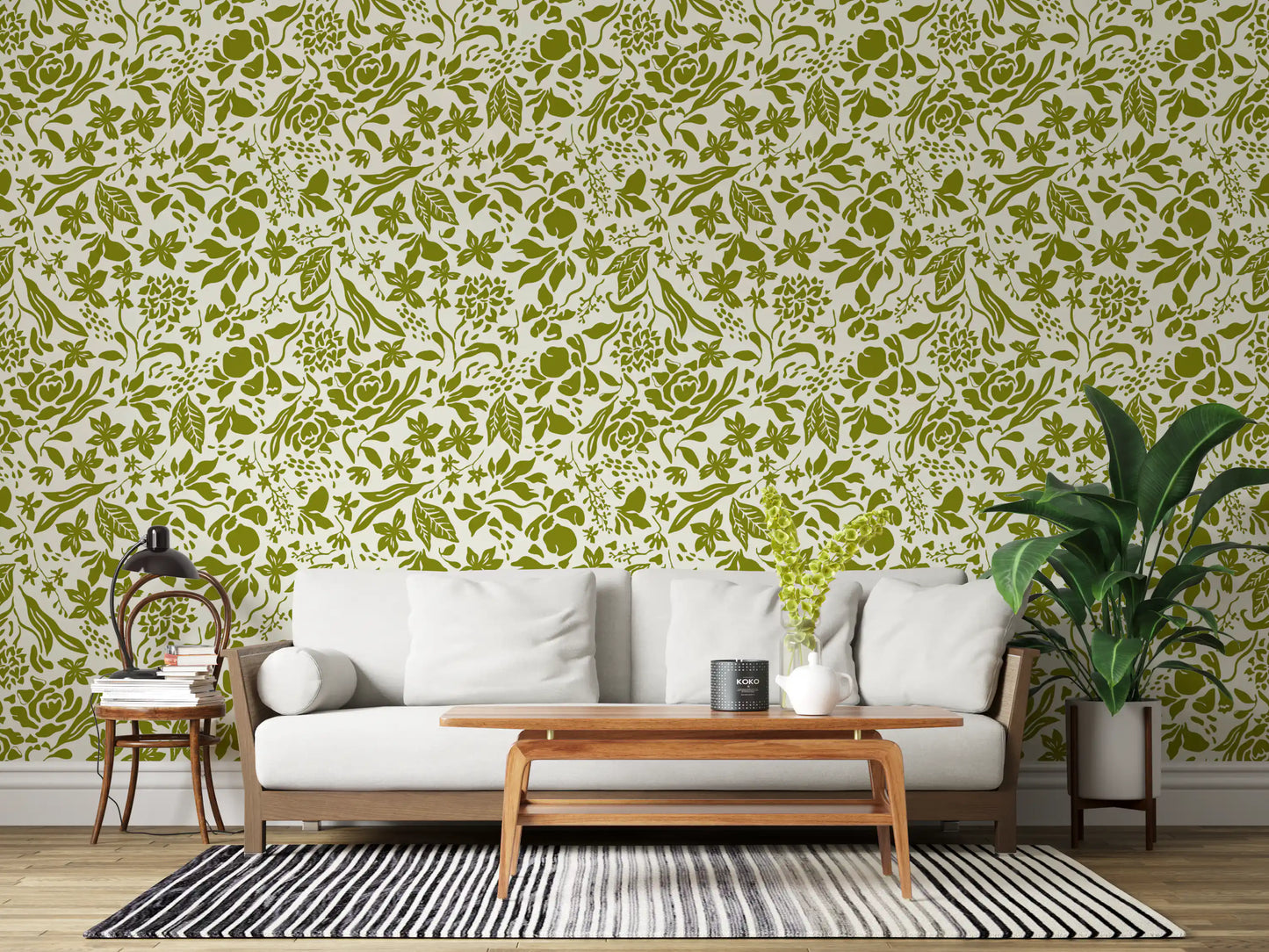 Sage Botanical Silhouette Wallpaper⁠