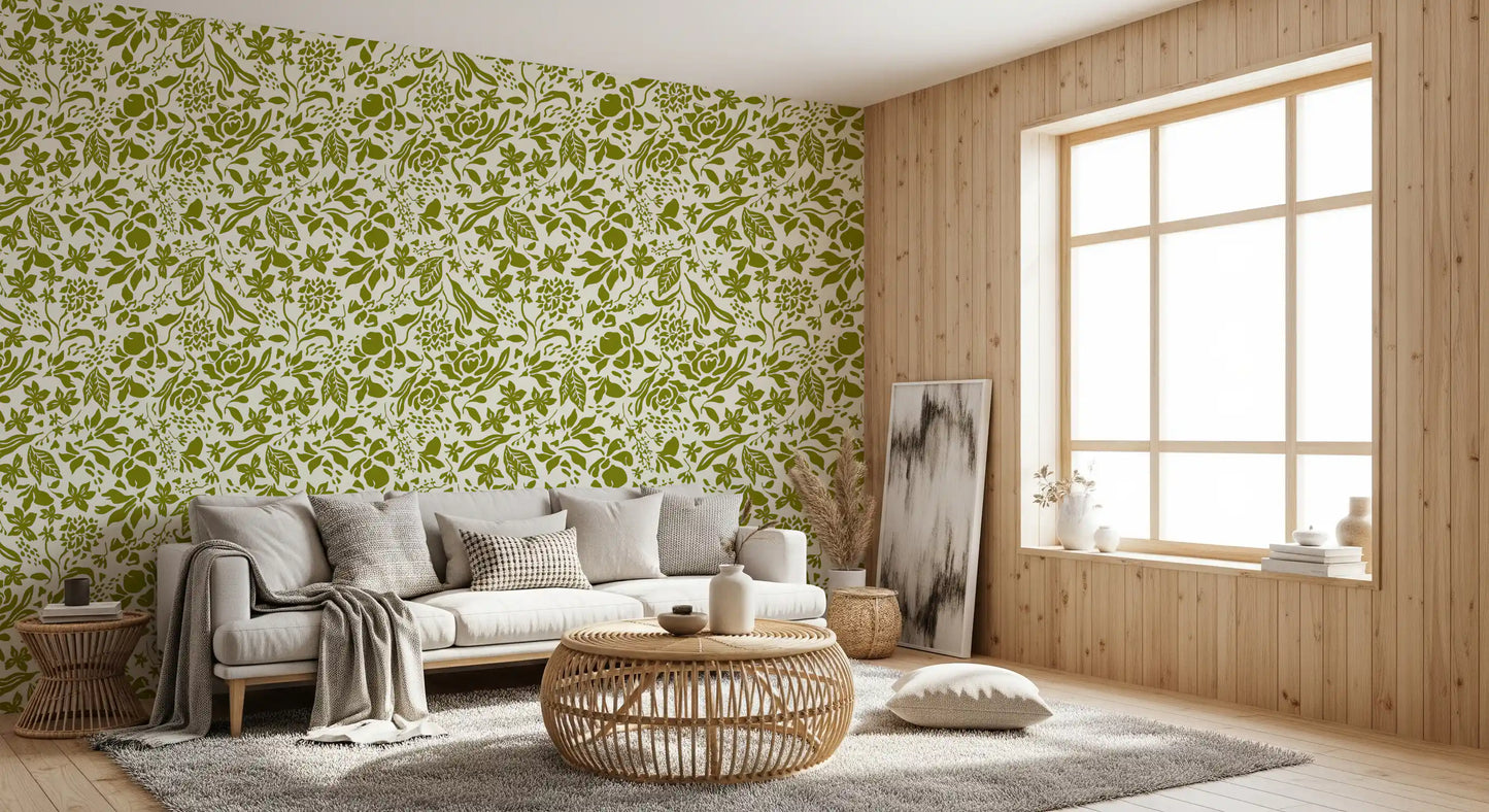 Sage Botanical Silhouette Wallpaper⁠