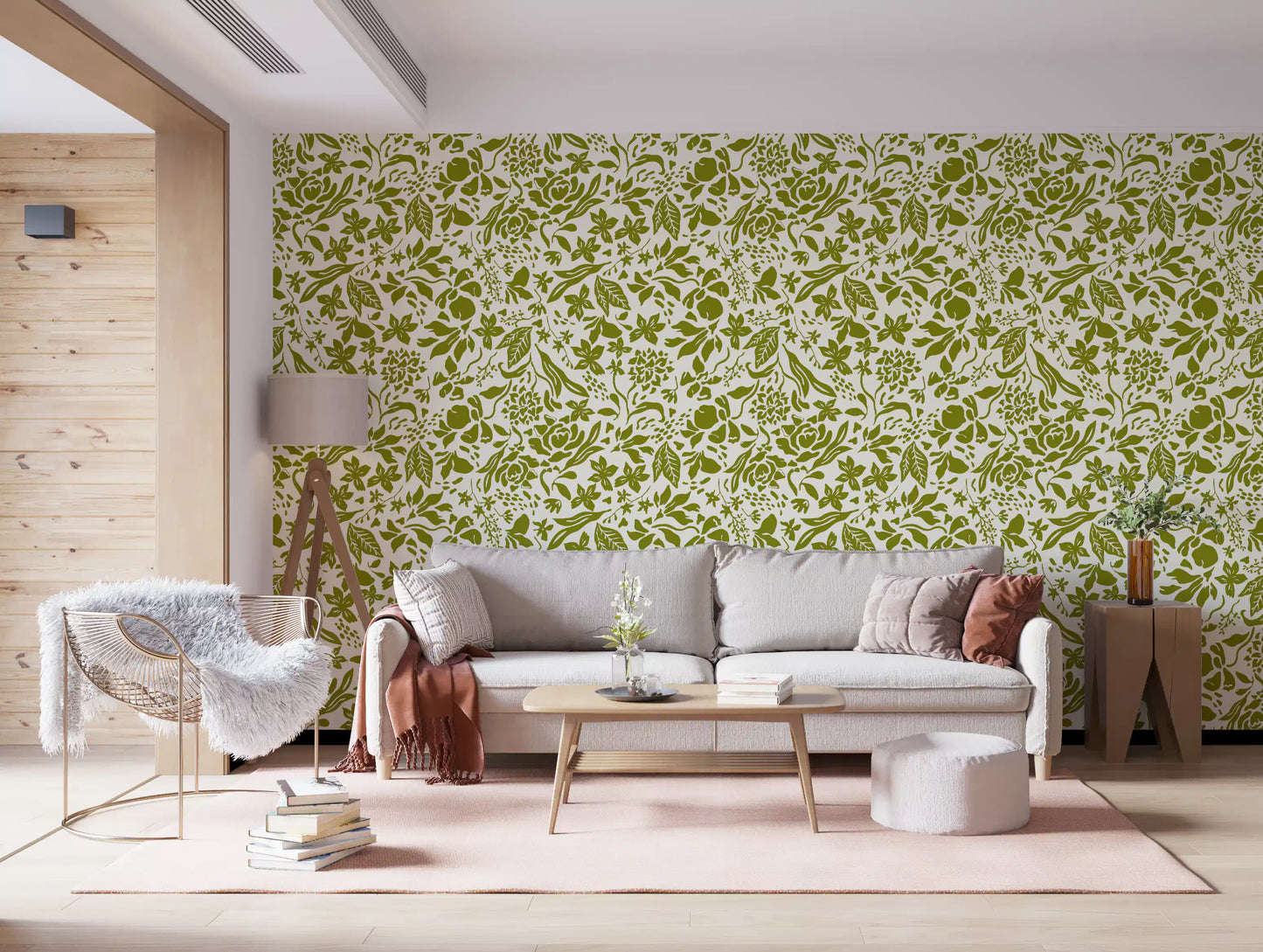 Sage Botanical Silhouette Wallpaper⁠