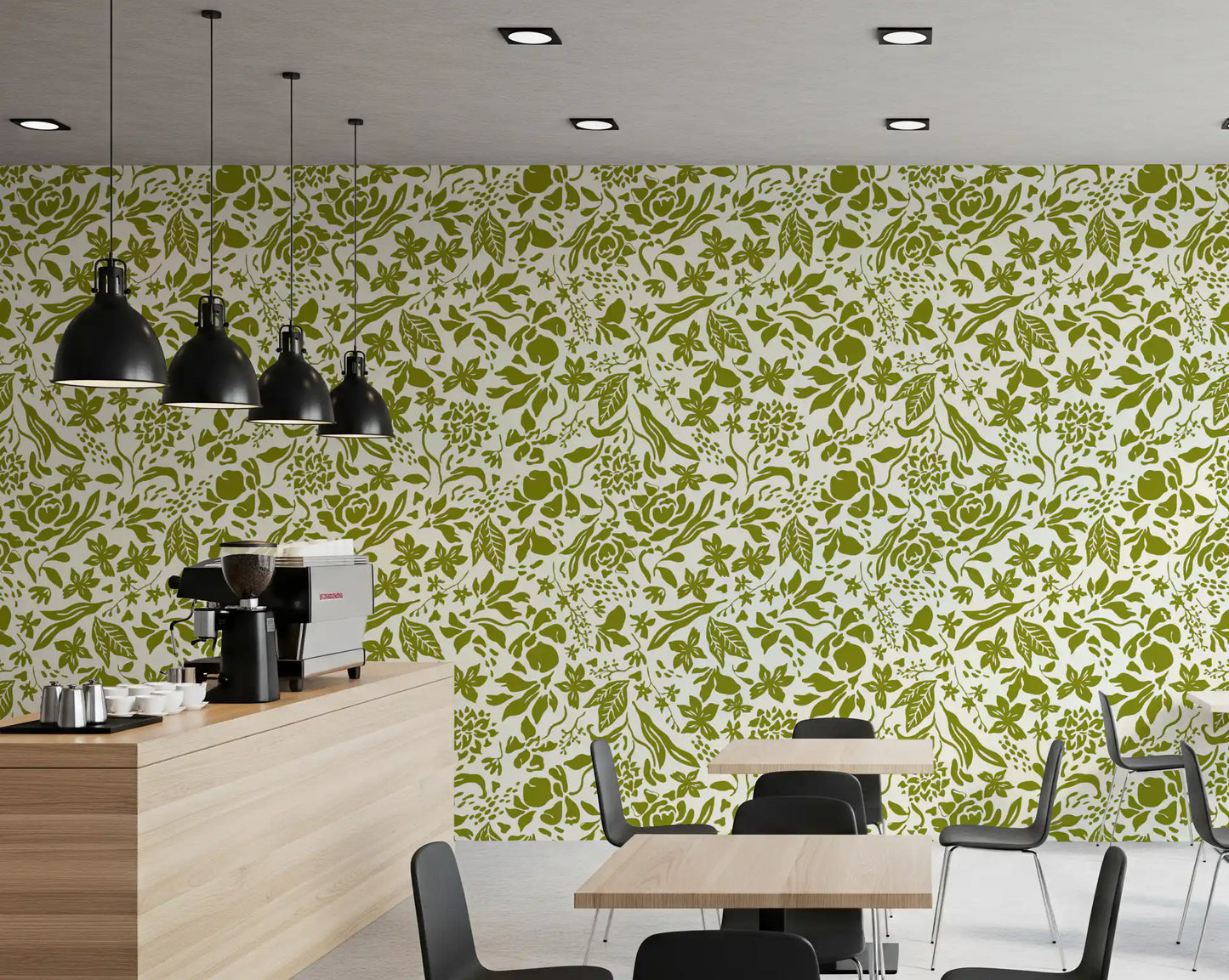 Sage Botanical Silhouette Wallpaper⁠