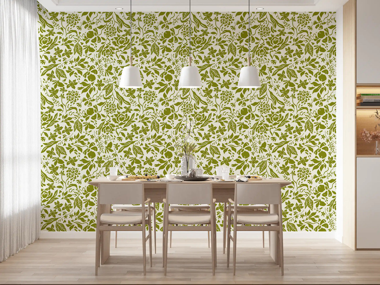 Sage Botanical Silhouette Wallpaper⁠