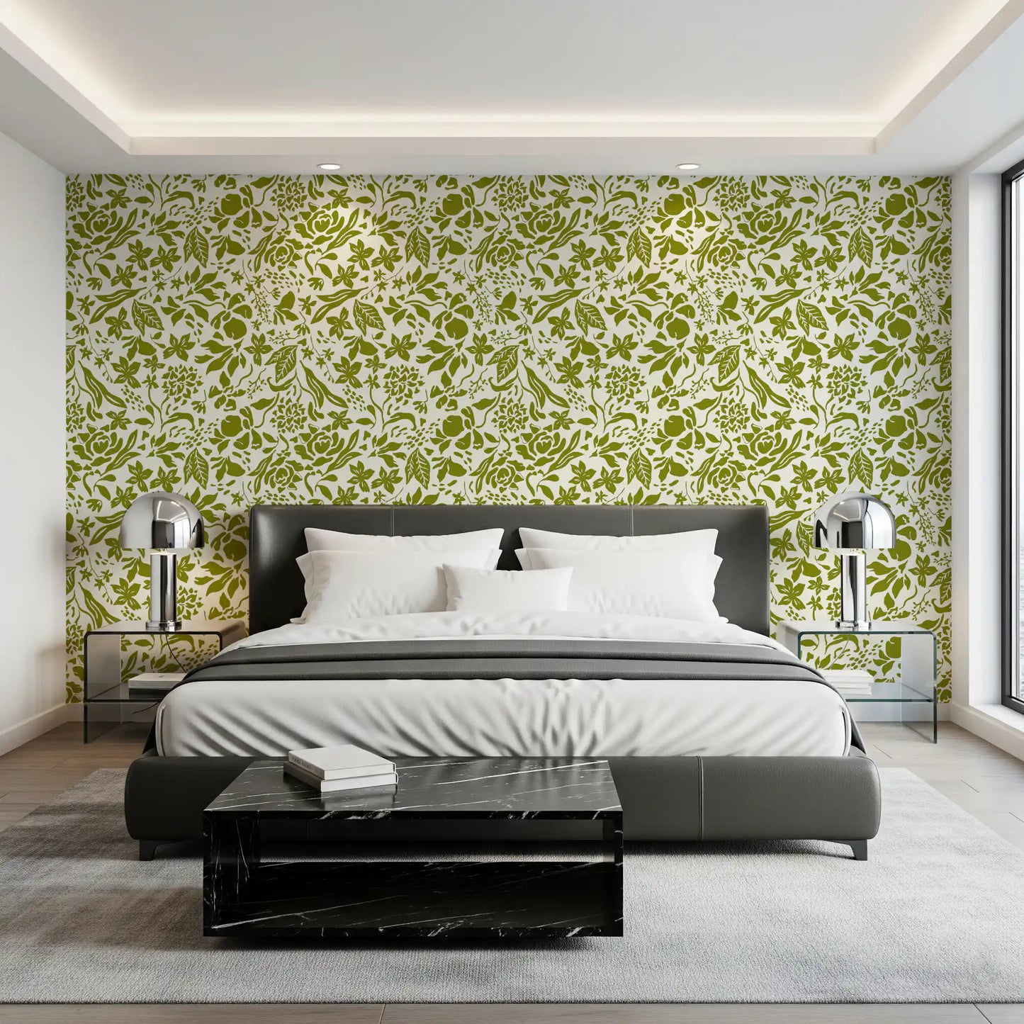 Sage Botanical Silhouette Wallpaper⁠