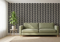 Interlocking Monochrome Curves Wallpaper⁠