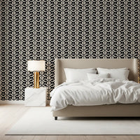 Interlocking Monochrome Curves Wallpaper⁠