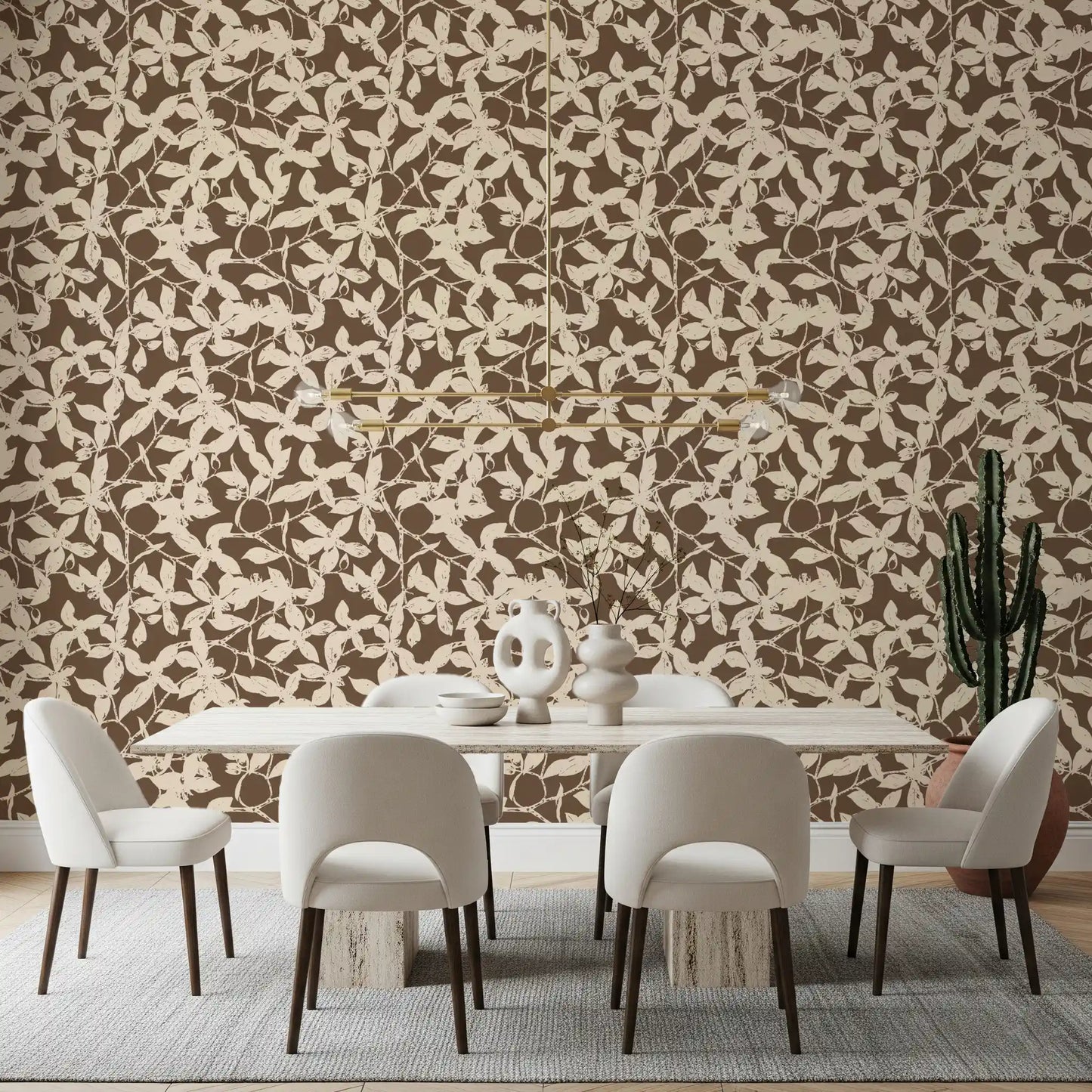 Rustic Botanical Silhouette Wallpaper⁠