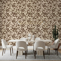 Rustic Botanical Silhouette Wallpaper⁠