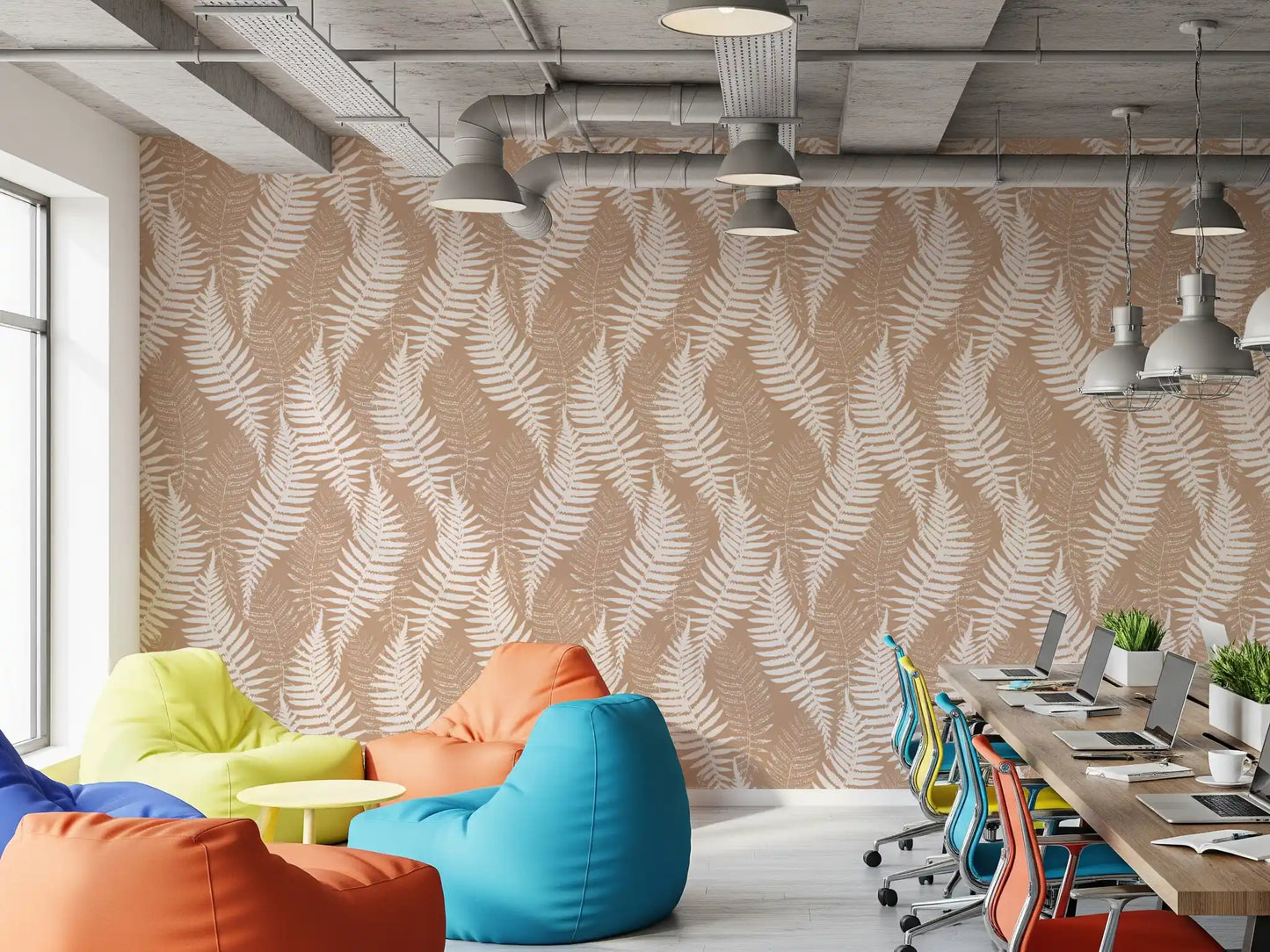 Rustic Fern Silhouette Botanical Wallpaper⁠