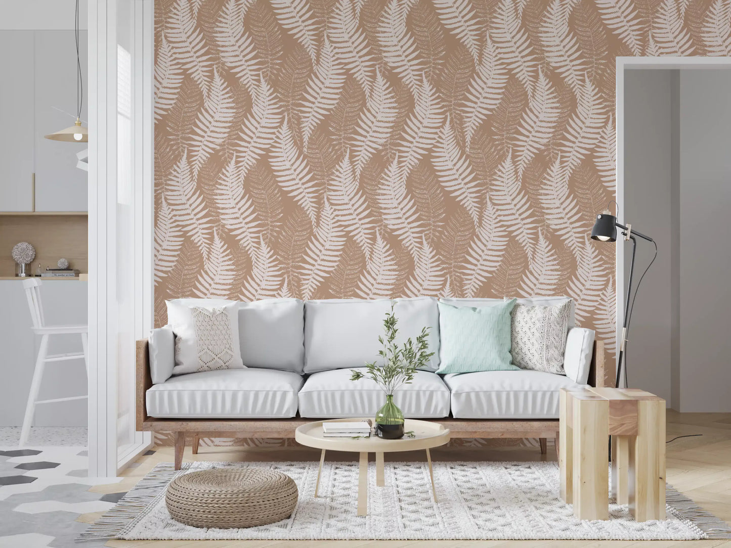 Rustic Fern Silhouette Botanical Wallpaper⁠