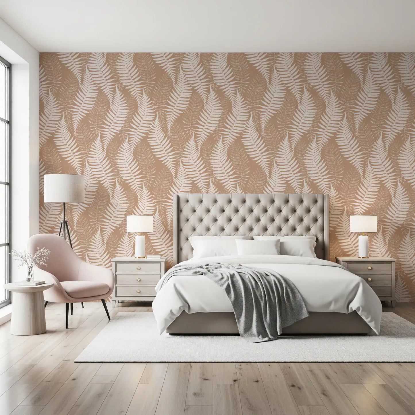 Rustic Fern Silhouette Botanical Wallpaper⁠