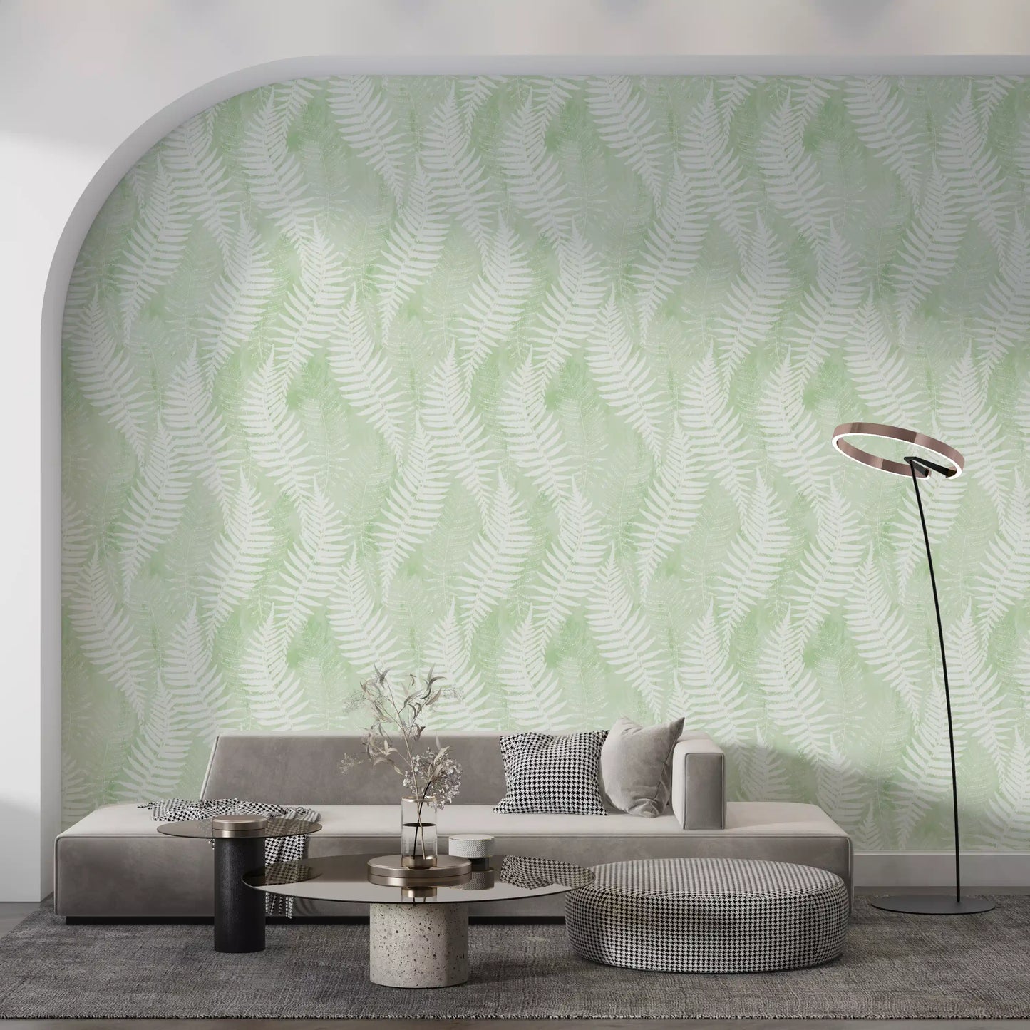 Ethereal Sage Fern Fronds Wallpaper⁠