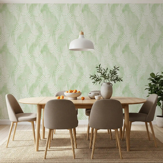 Ethereal Sage Fern Fronds Wallpaper⁠