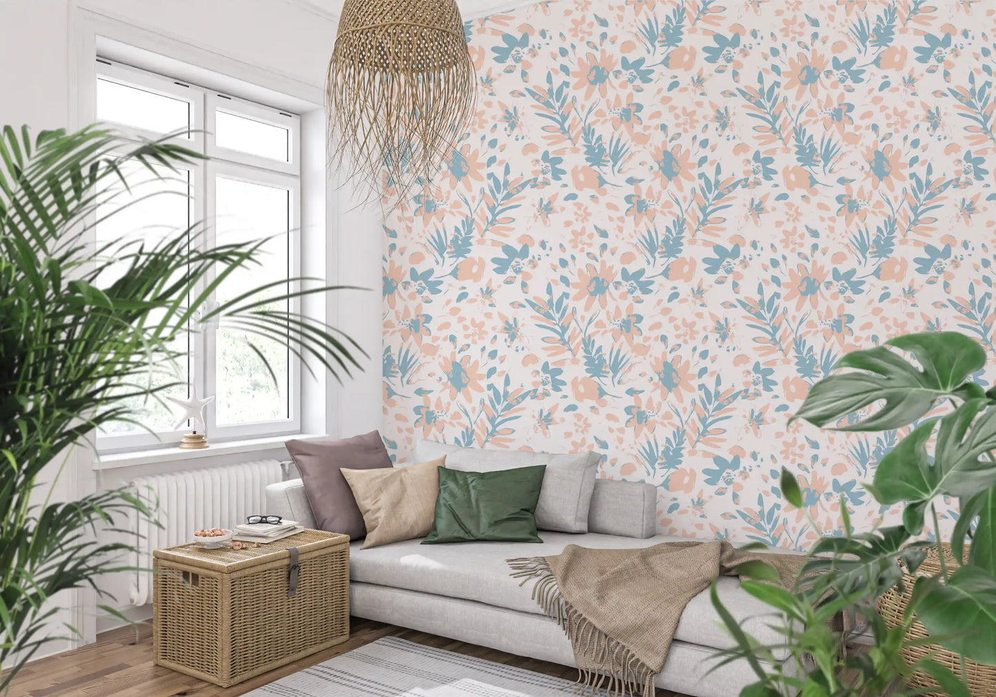 Soft Watercolor Petal Motif Wallpaper⁠