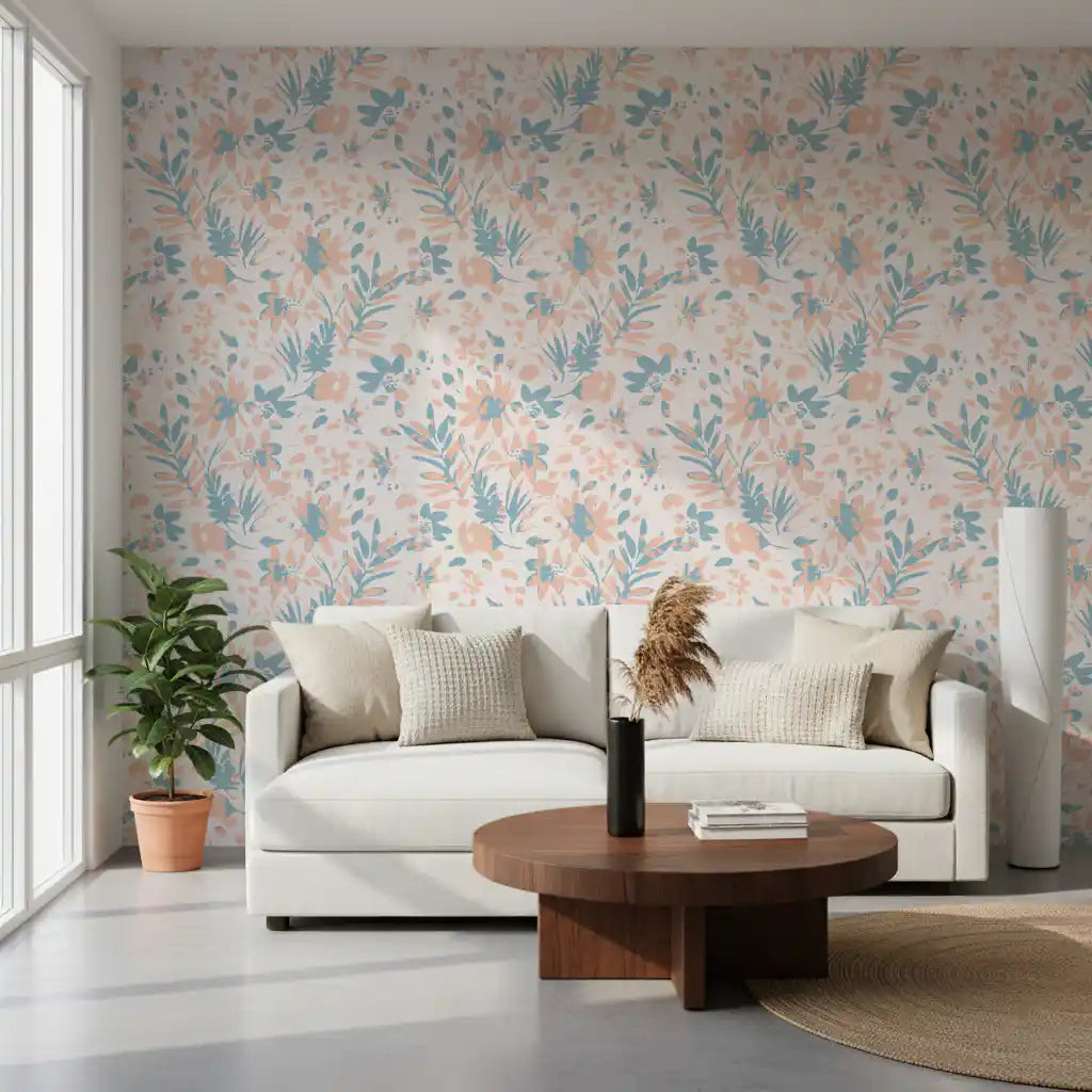 Soft Watercolor Petal Motif Wallpaper⁠