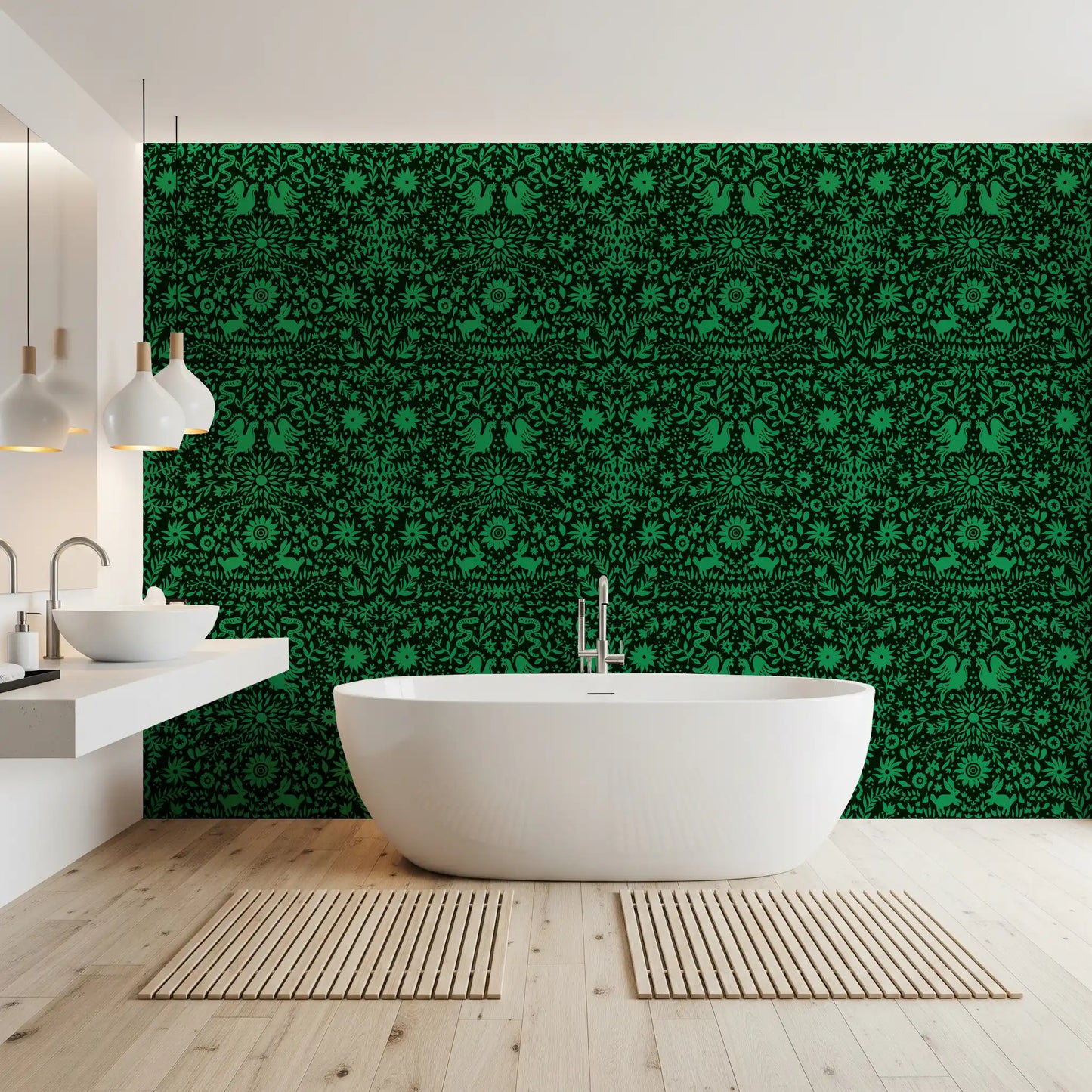 Forest Folk Tale Botanical Wallpaper⁠