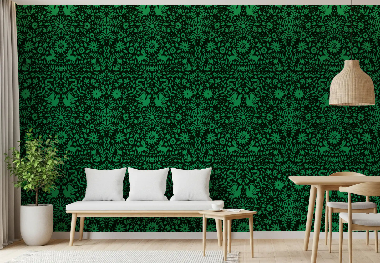 Forest Folk Tale Botanical Wallpaper⁠