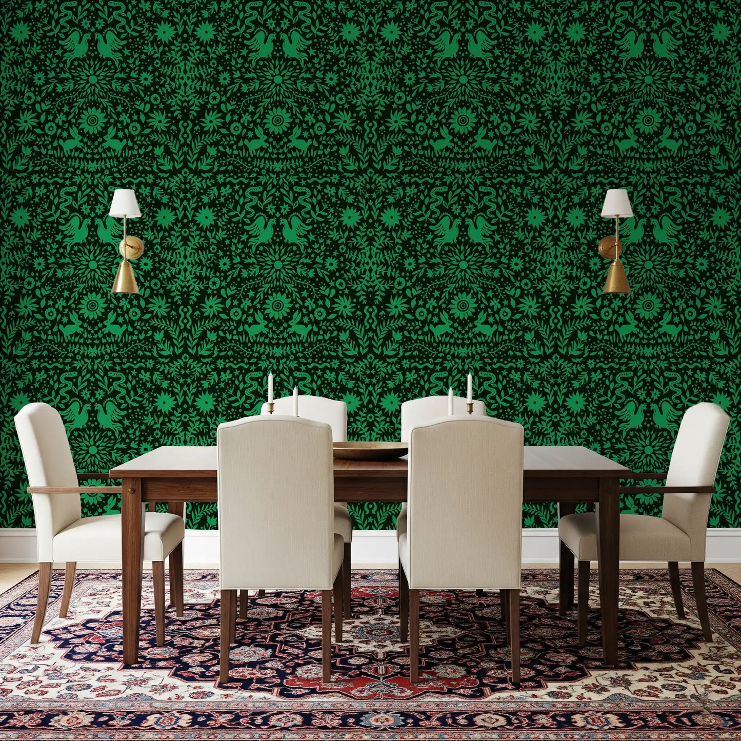 Forest Folk Tale Botanical Wallpaper⁠