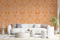 Mexican Folk Art Sun and Animal Pattern Wallpaper⁠