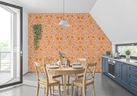 Mexican Folk Art Sun and Animal Pattern Wallpaper⁠