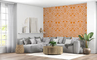Mexican Folk Art Sun and Animal Pattern Wallpaper⁠