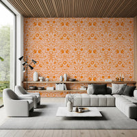Mexican Folk Art Sun and Animal Pattern Wallpaper⁠