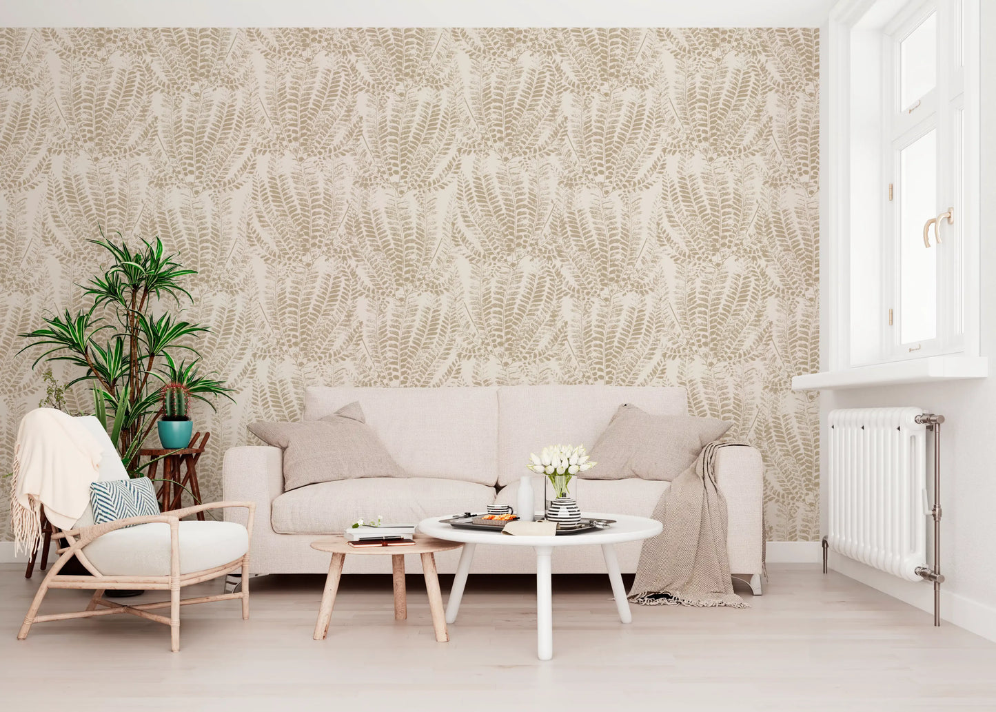 Rustic Fern Botanical Print Wallpaper⁠