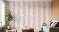 Blush Pink Painted Vertical Stripes Wallpaper⁠