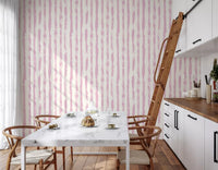 Blush Pink Painted Vertical Stripes Wallpaper⁠